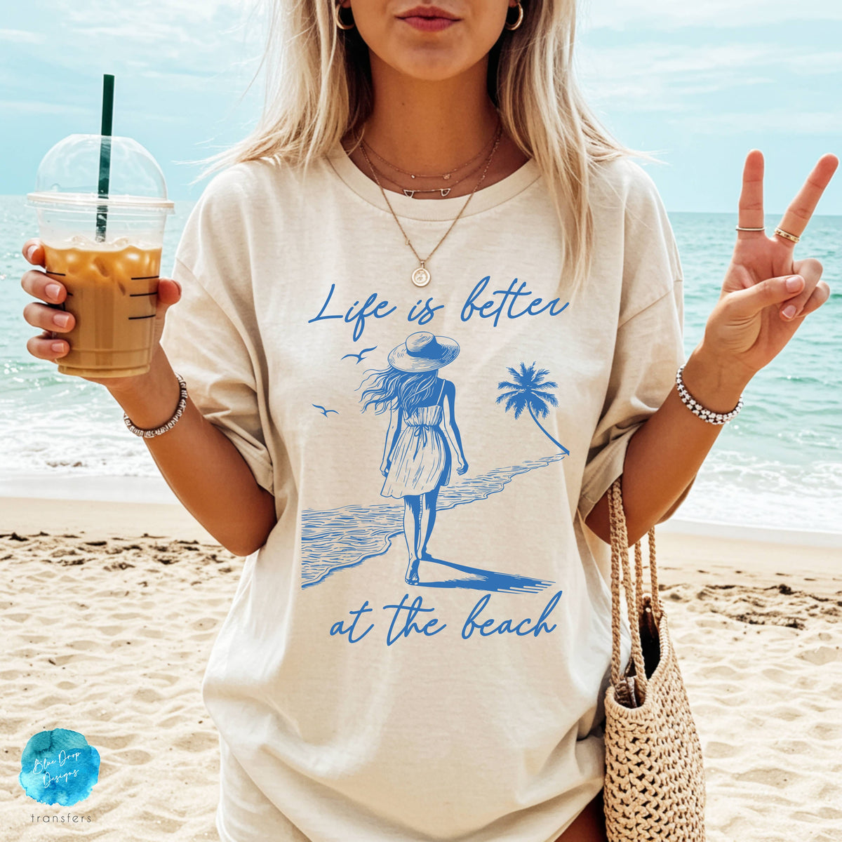 Life is Better at the Beach Full Colour Heat Transfer