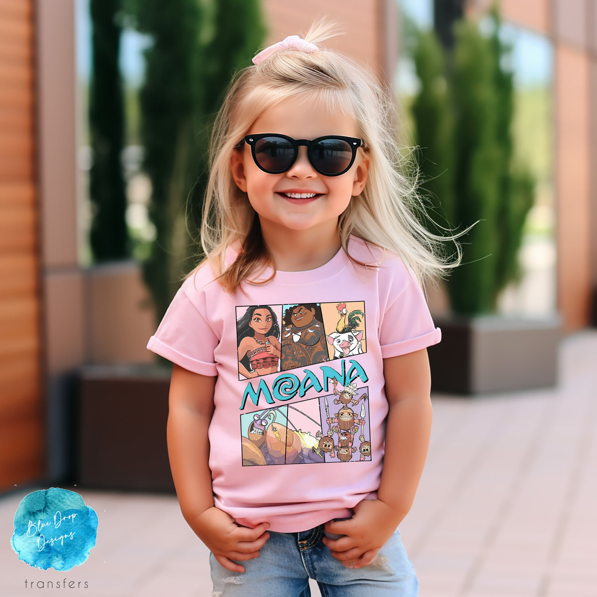 Polynesian Princess Blocks Colour Heat Transfer