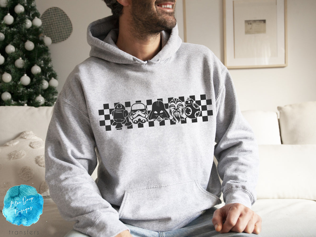 Star Characters Checkers Full Color Heat Transfer