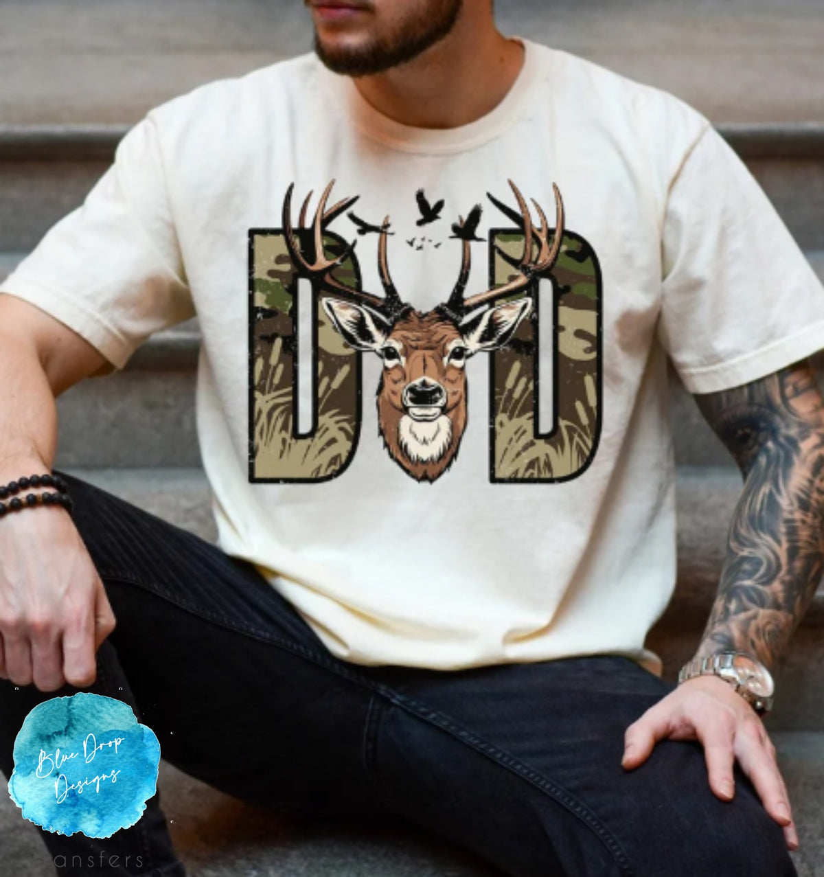 Hunting Dad Full Colour Heat Transfer