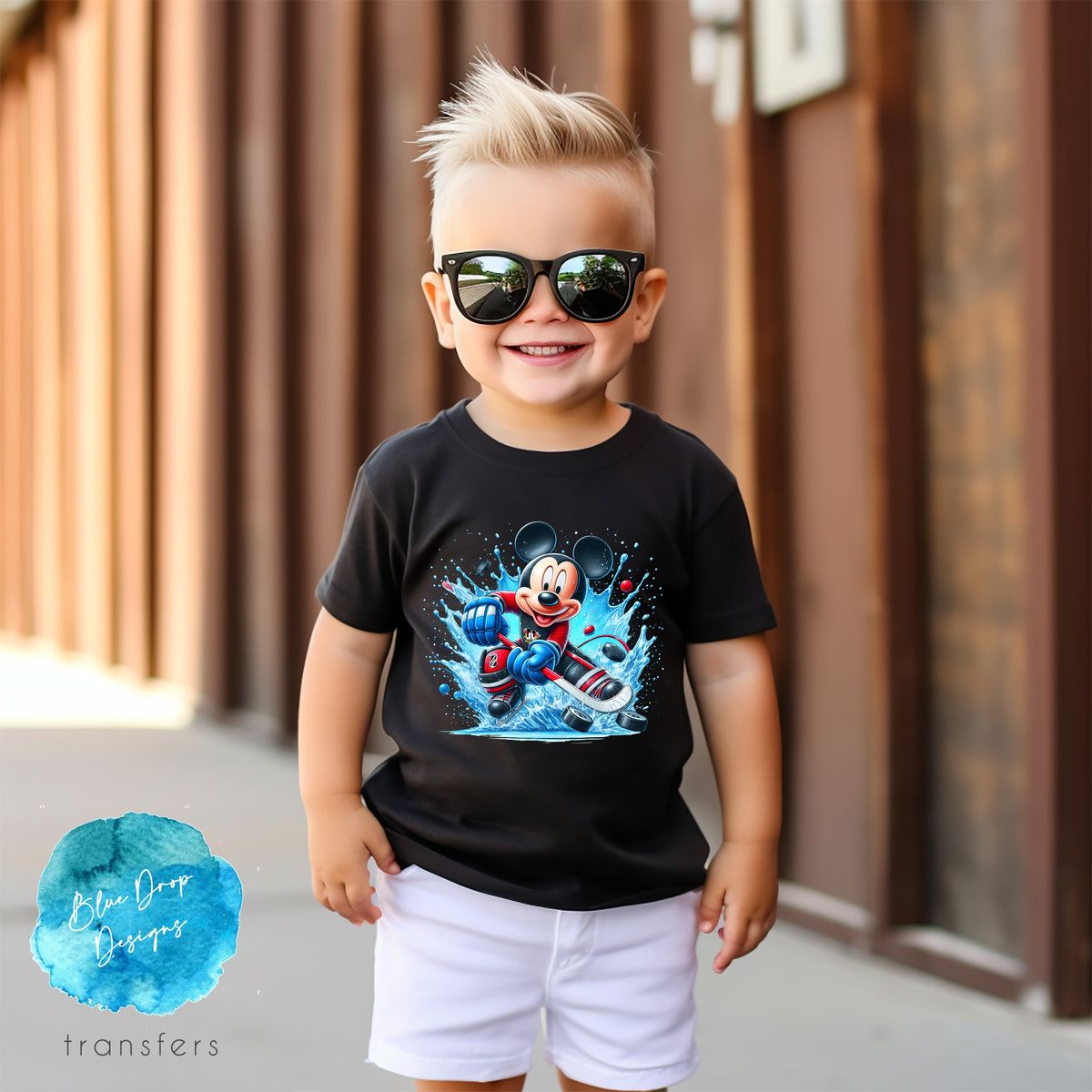 Mouse Hockey Full Color Heat Transfer