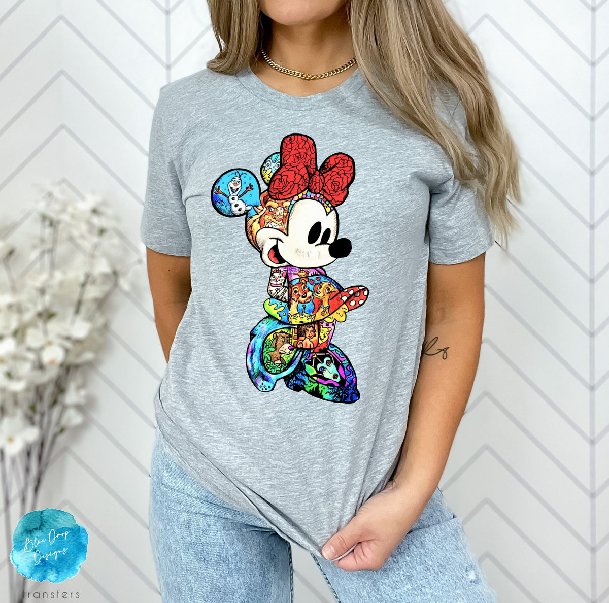 Girl Mouse Colorful Full Color Heat Transfer