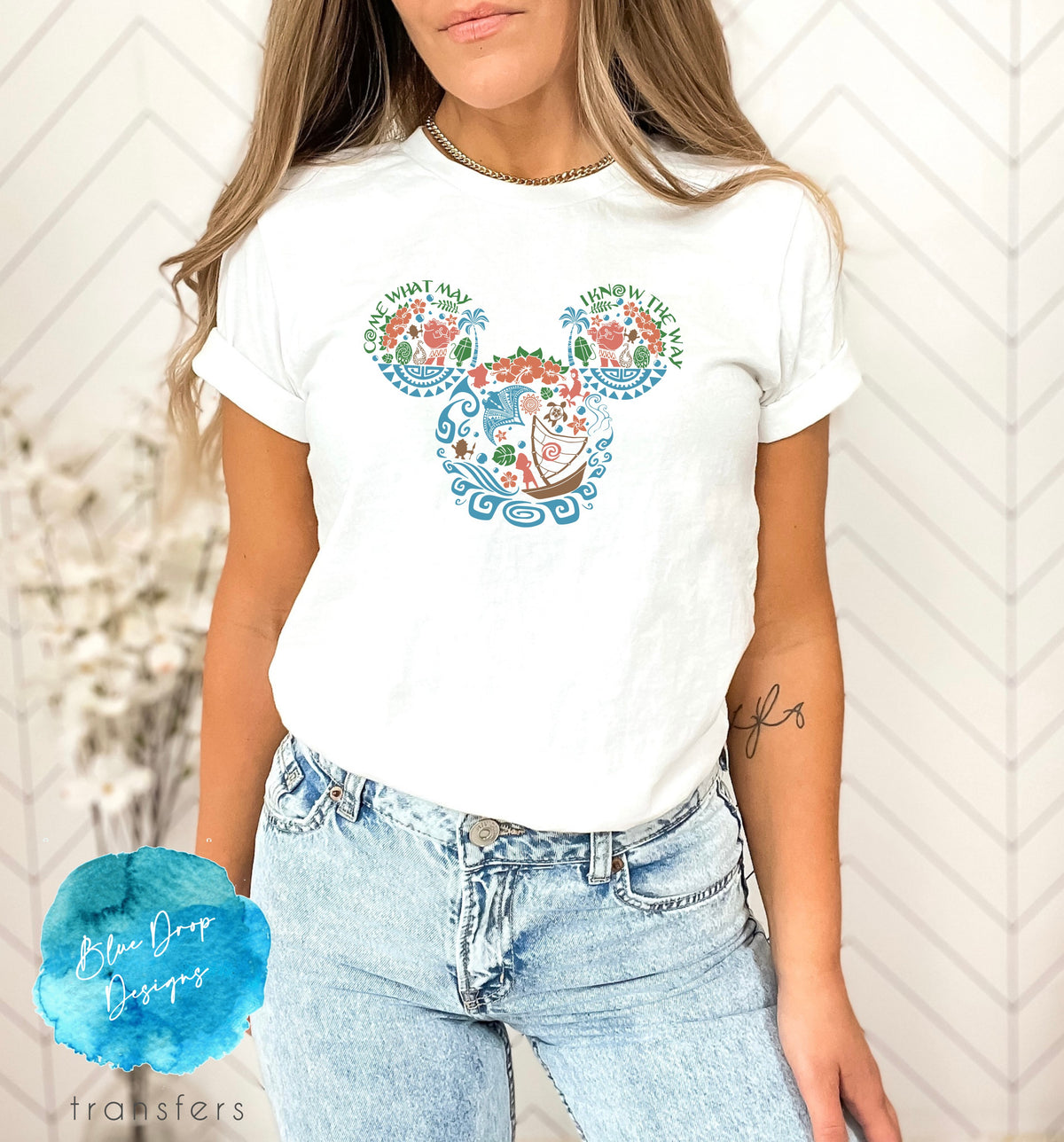 Polynesian Mouse Head Full Color Heat Transfer