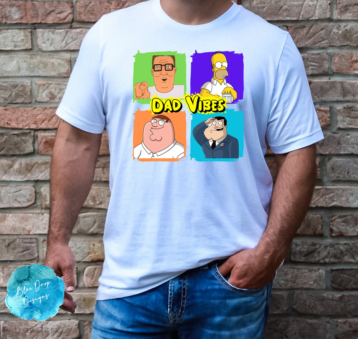 Character Dad Vibes Full Colour Heat Transfer