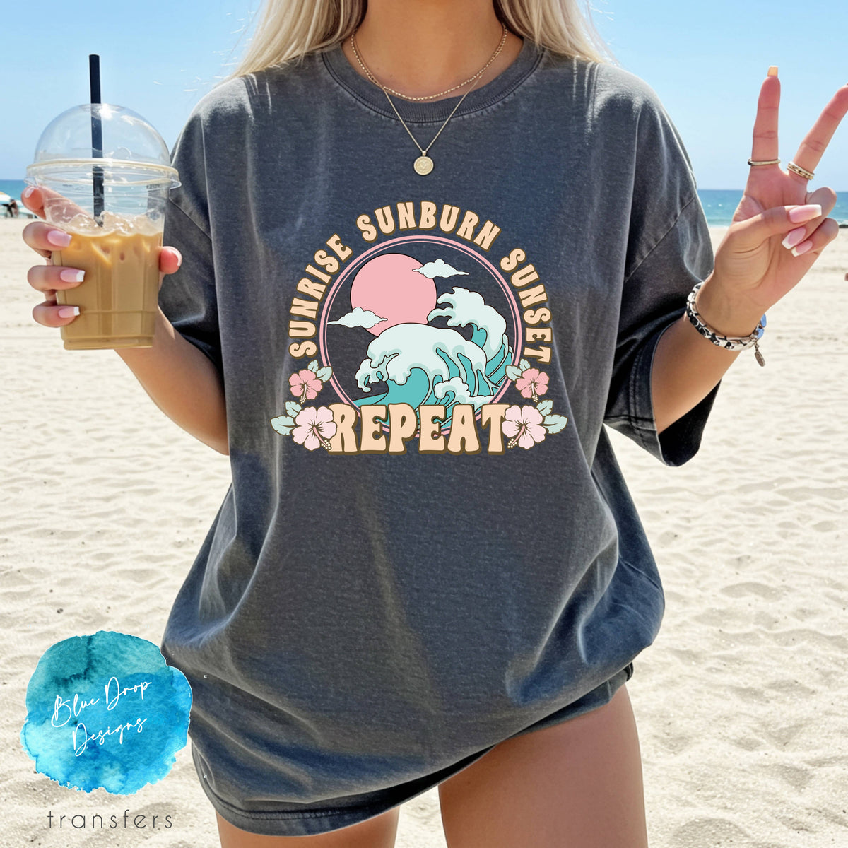 Sunrise Sunburn Sunset Full Colour Heat Transfer