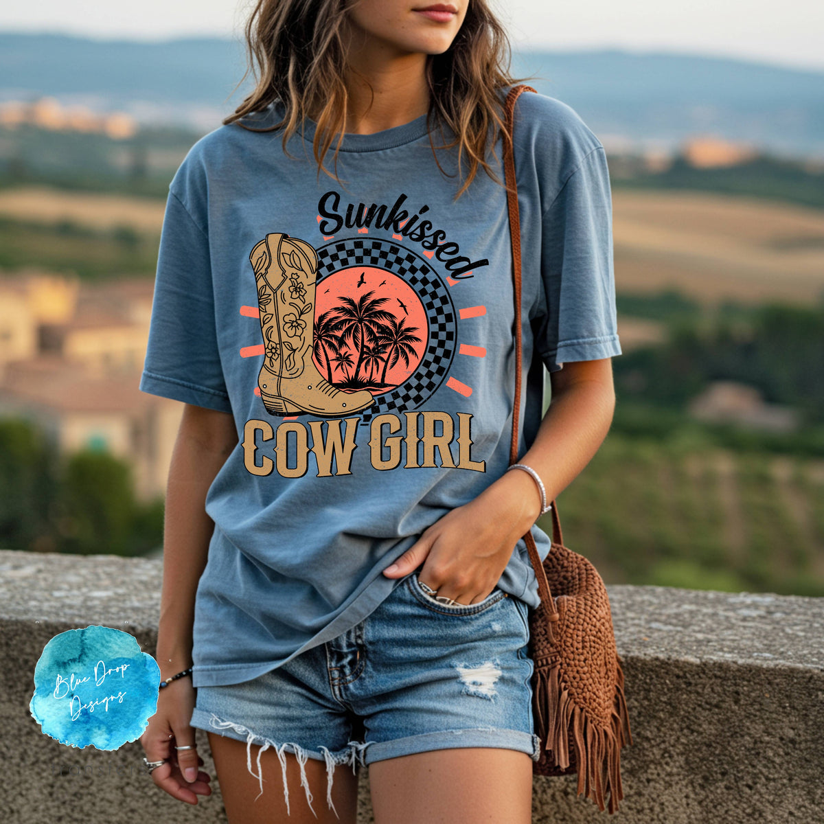 Sunkissed Cowgirl Full Colour Heat Transfer