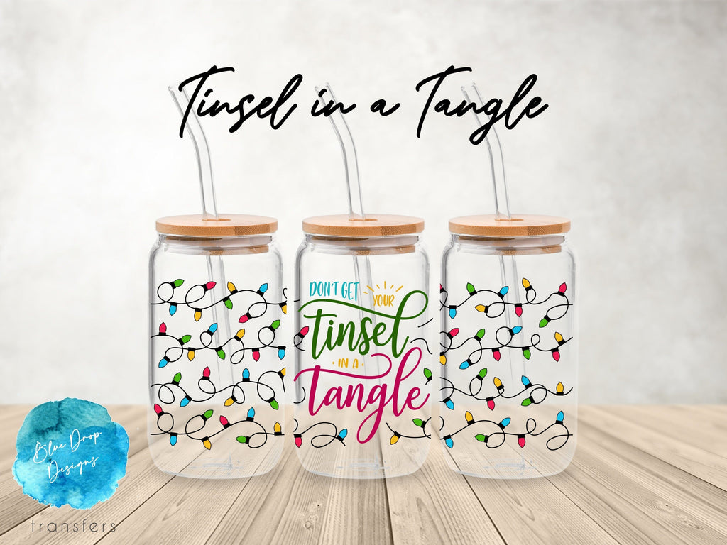 Tinsel in a Tangle UV DTF Cup Wrap – Blue Drop Transfers