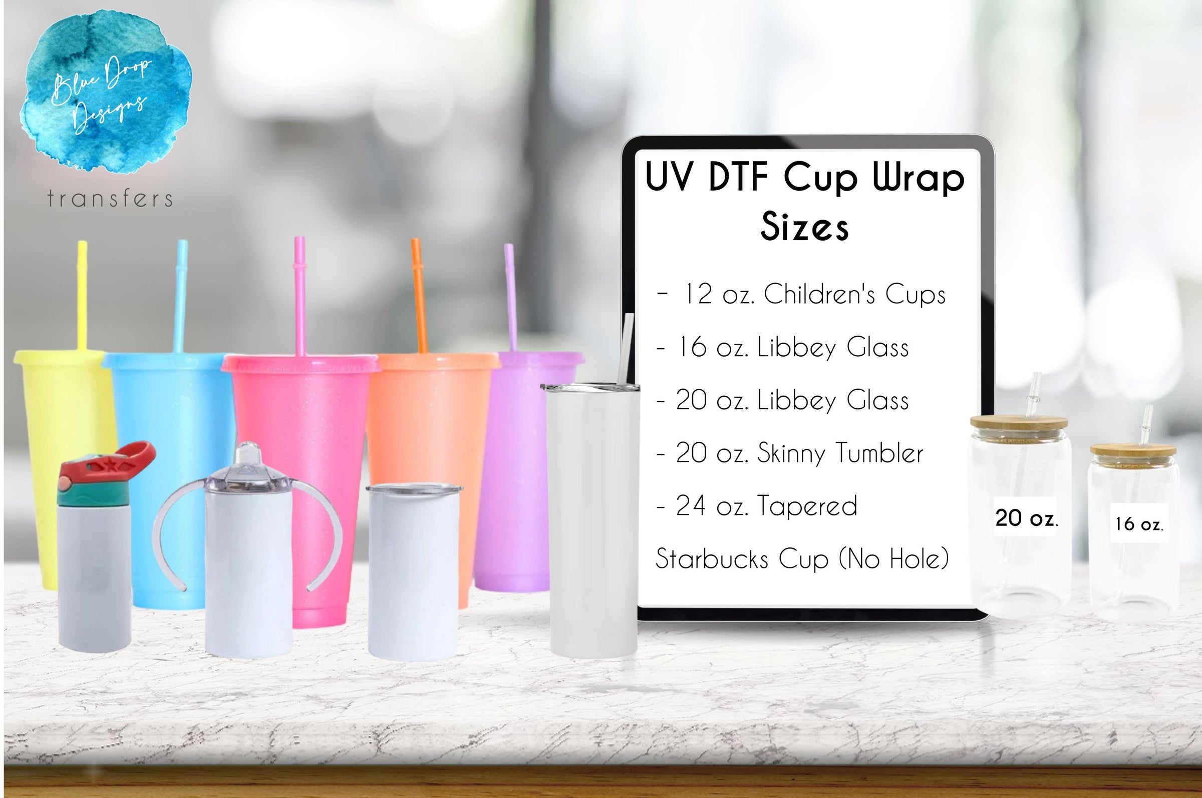 Pastel Park Snacks Cup Wraps UV-DTF Cup Wrap