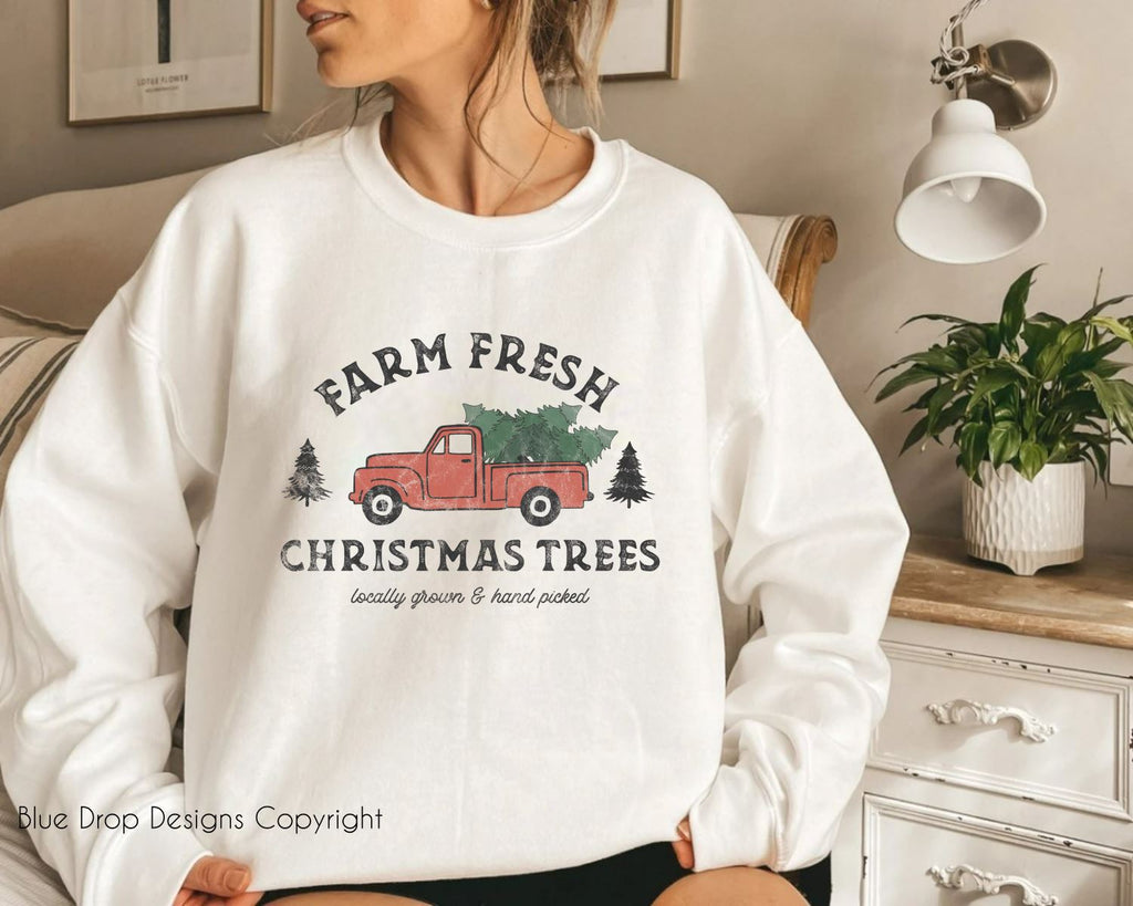 Farm Fresh Christmas Trees Vintage Full Colour Transfer